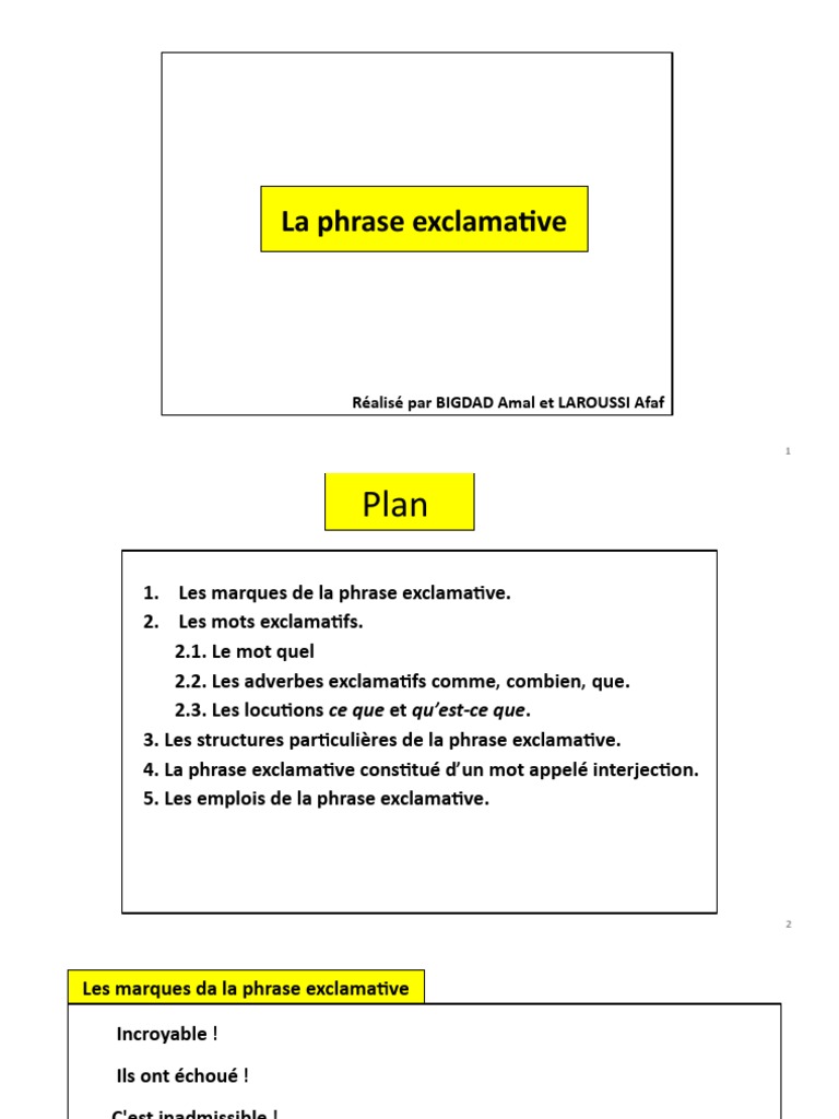 Comprendre la phrase exclamative | PDF | Phrase | Linguistique