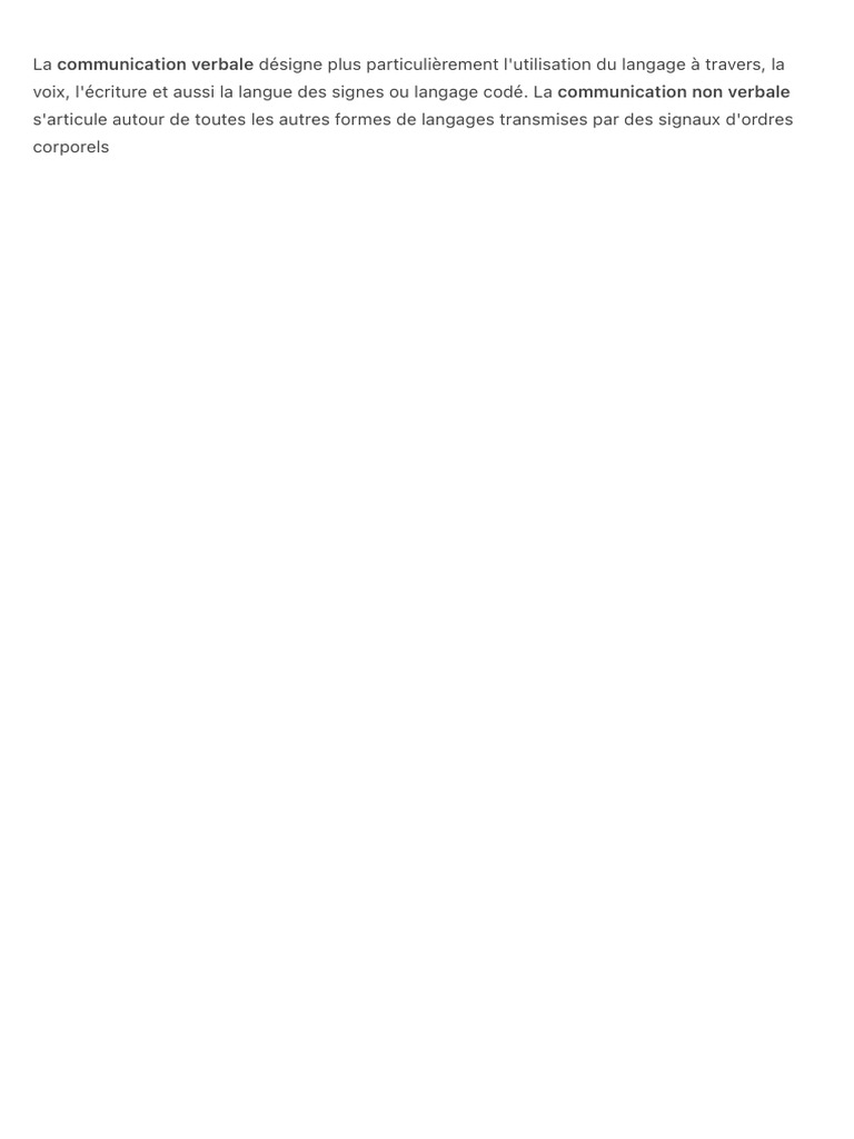 Types de communication verbale et non verbale | PDF
