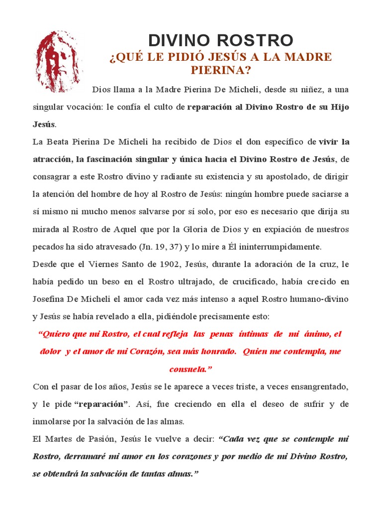 Divino Rostro | PDF | María, madre de Jesús | Jesús