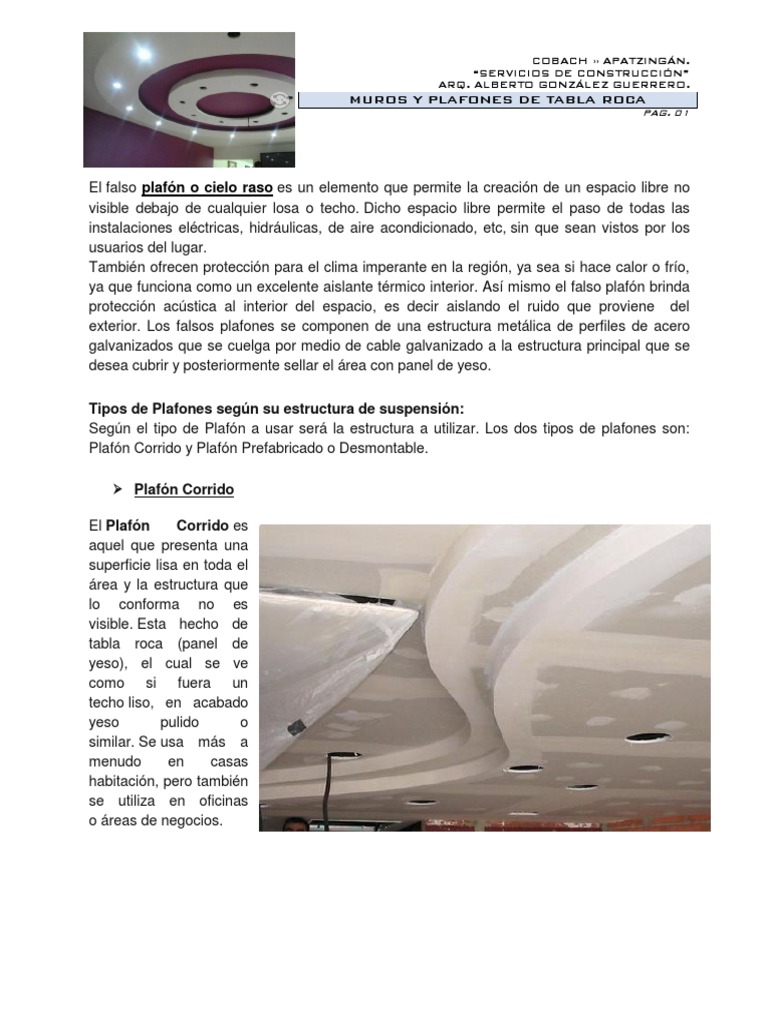 Plafones | PDF | Aislamiento térmico | Ingeniero civil