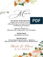 Menu Restaurante Con Estilo Floral Con Colores Dorados y Rosas (15 × 29.7 CM) (13 × 29.7 CM) (9 × 20 CM)