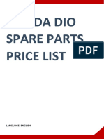 HONDA DIO SPARE PARTS PRICE LIST