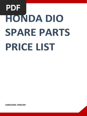 Honda wrv spare parts price list deals