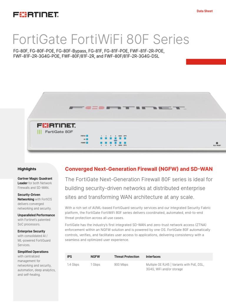 Fortigate Fortiwifi 80f Series | PDF | Security | Computer Security
