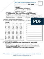 Examen - Personal Social Bimestre 4