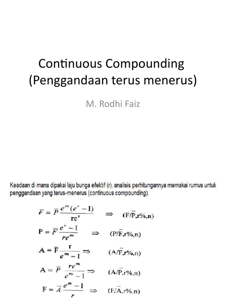 Perhitungan Continuous Compounding | PDF | Hukum
