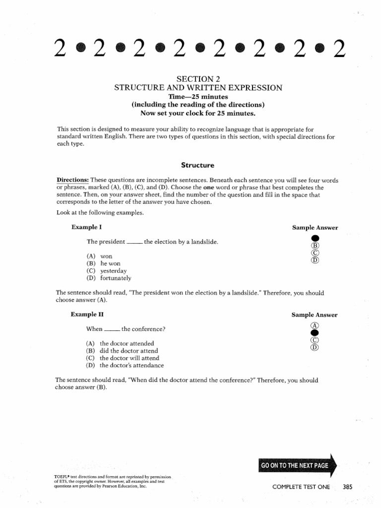 Toefl itp structure and written expression pdf