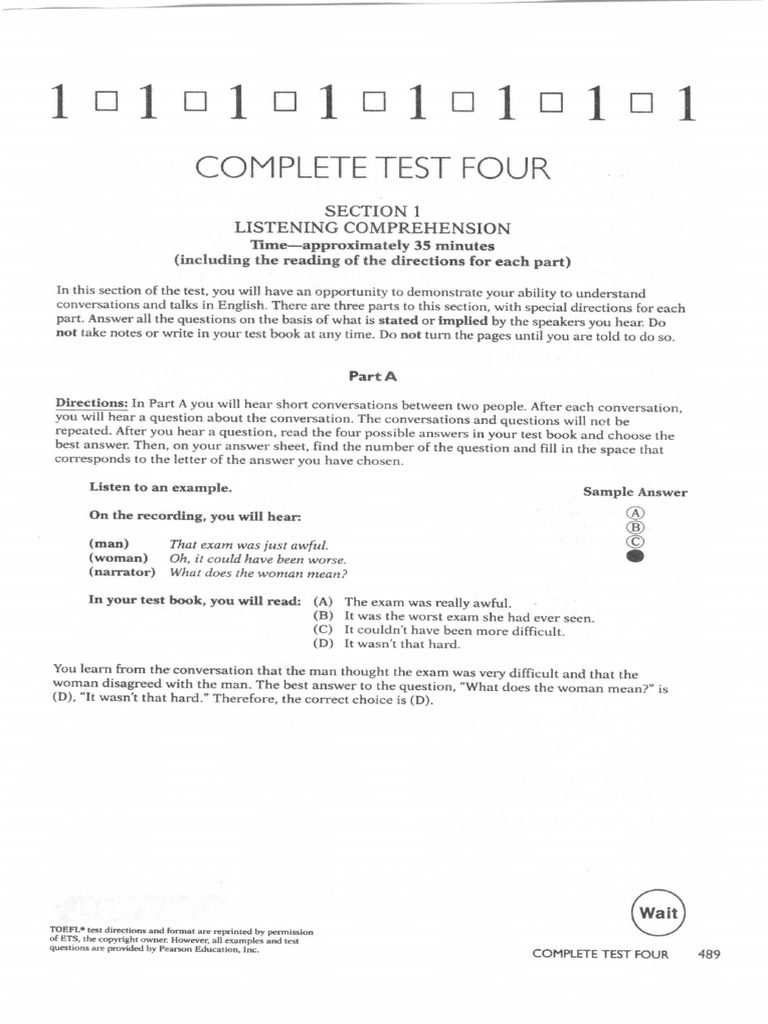 Toefl Itp Listening Comprehension PDF Test (Assessment) Test Of