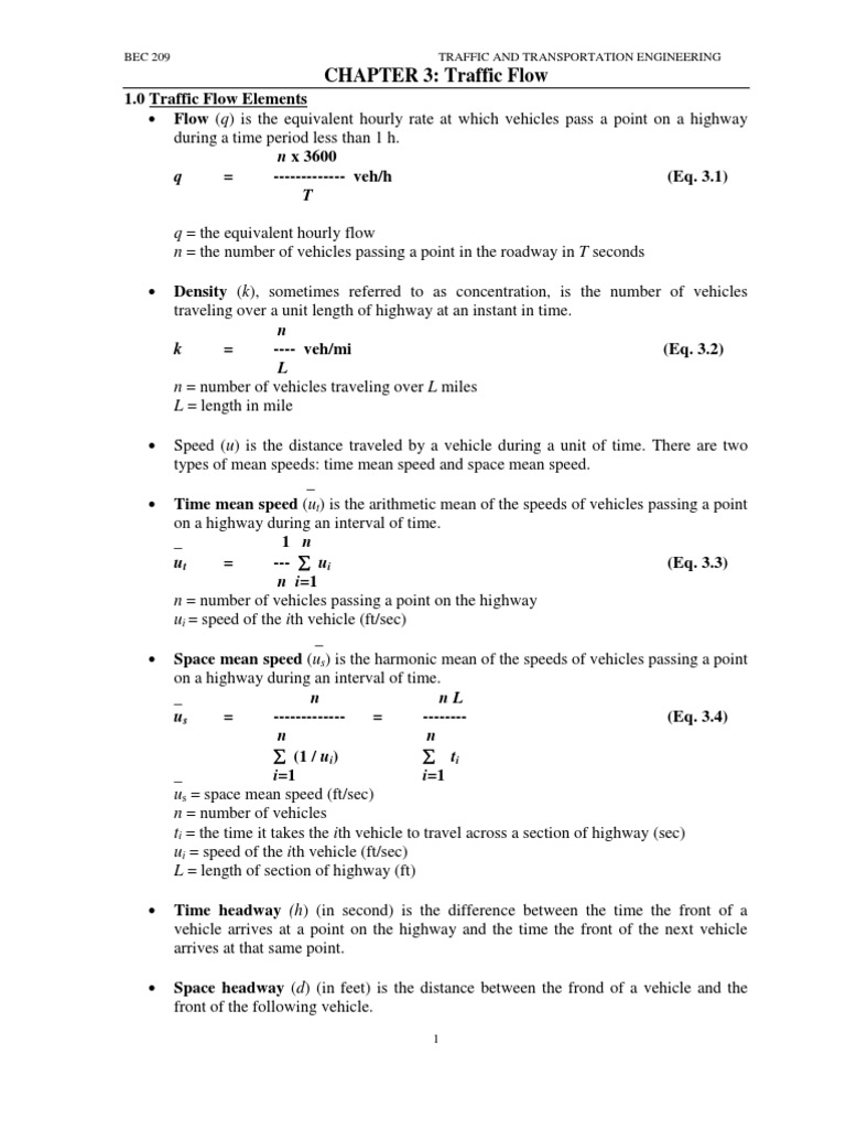 Chapter 3 | PDF | Traffic | Applied Mathematics
