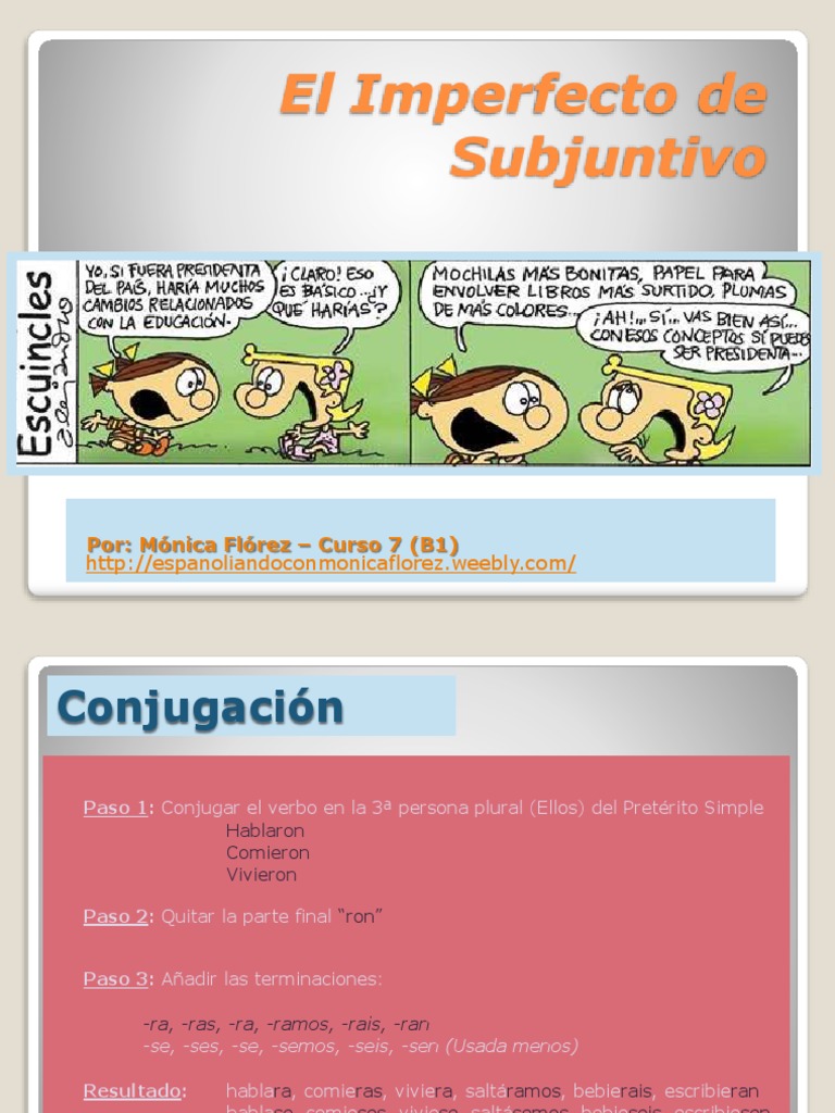 Usos del Imperfecto de Subjuntivo | PDF | Mecánica del lenguaje ...