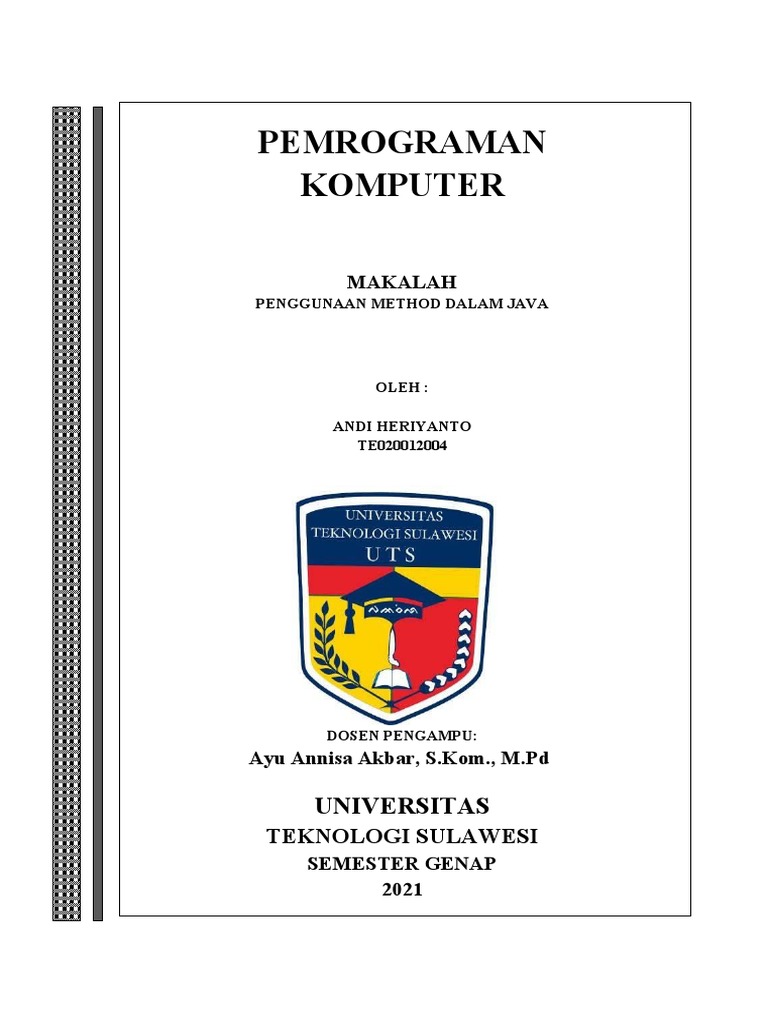 Penggunaan Method dalam Java | PDF | Metode & Bahan Ajar | Komputer
