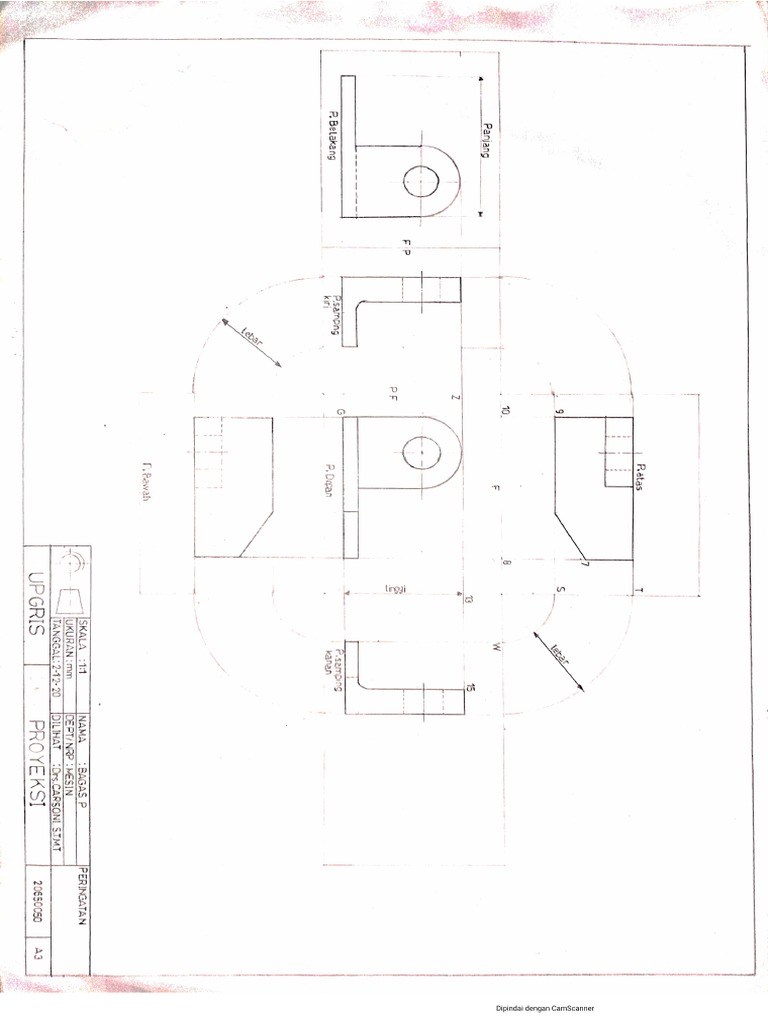 Tugas 4 Gambar Teknik | PDF
