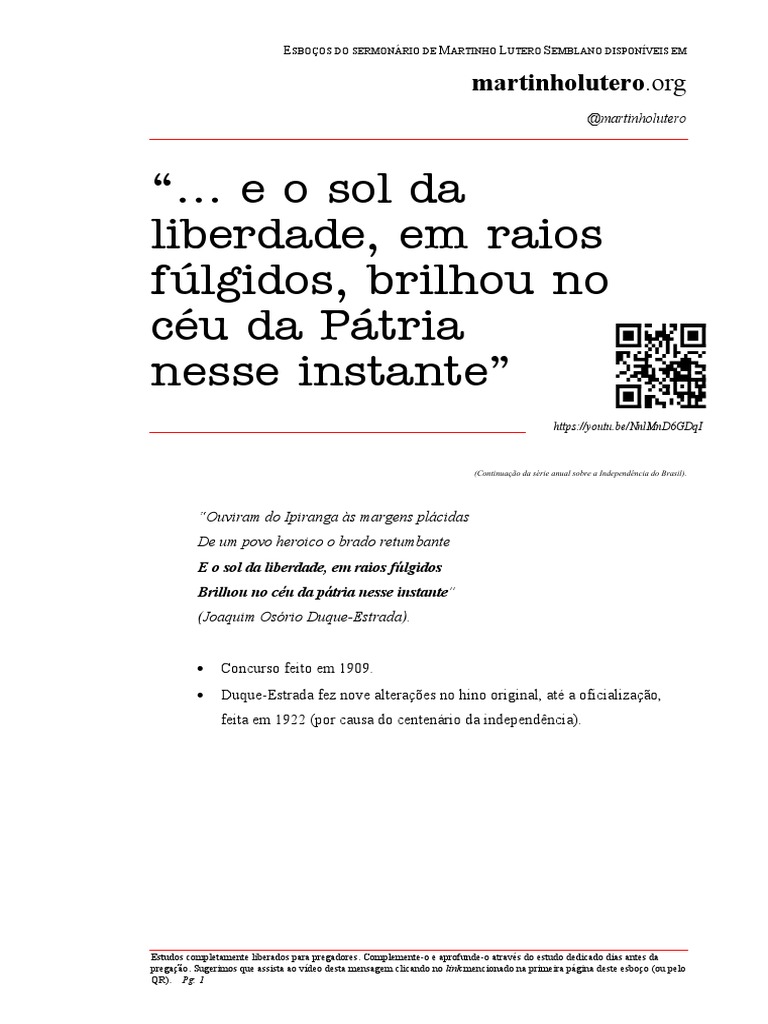Martinholutero - ... e o Sol Da Liberdade em Raios Fulgidos | PDF ...