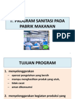 II Program Sanitasi Pada Pabrik Makanan