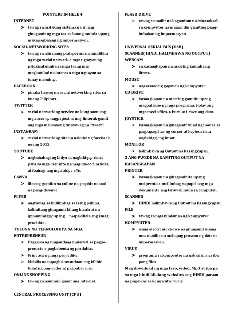 Grade 4 Hele Pointers Long Test | PDF