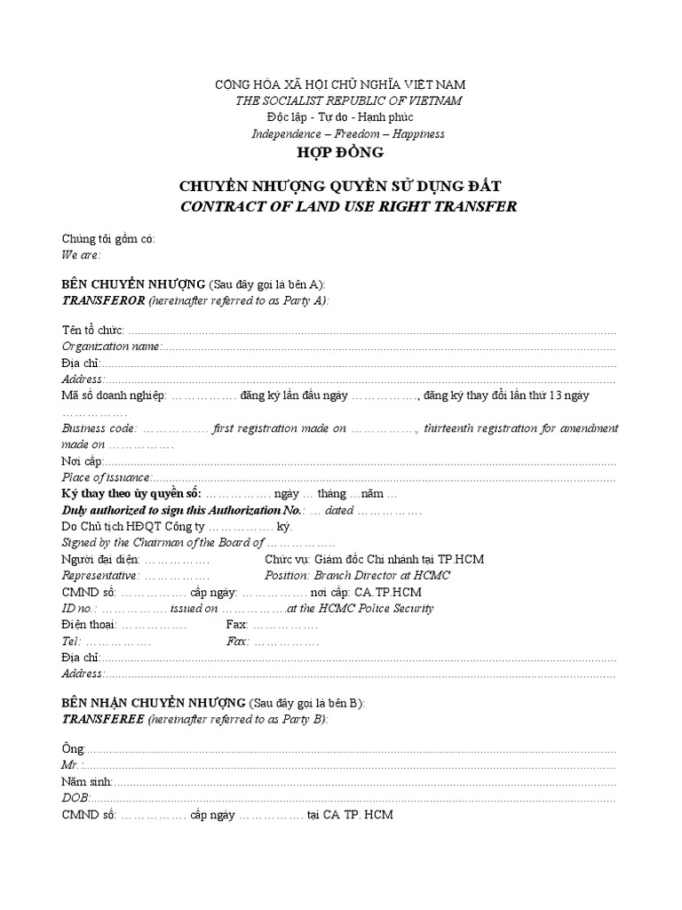 Hop dong chuyen nhuong quyen su dung dat song ngu zo0fvt pdf