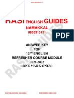 12th English Refresher Course Answer Key