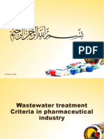 Wastewater Treatment Criteria in Pharmaceutical Industry