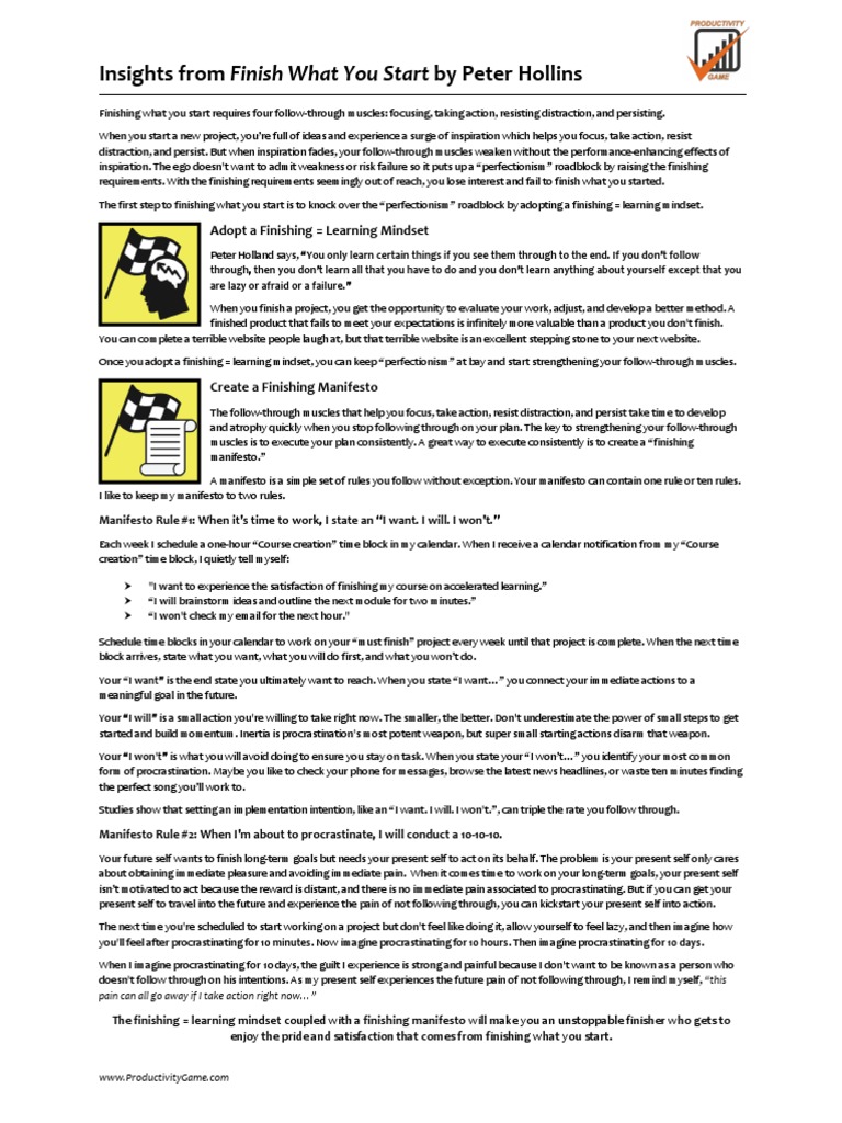 Mastering Follow-Through Techniques | PDF | Procrastination ...