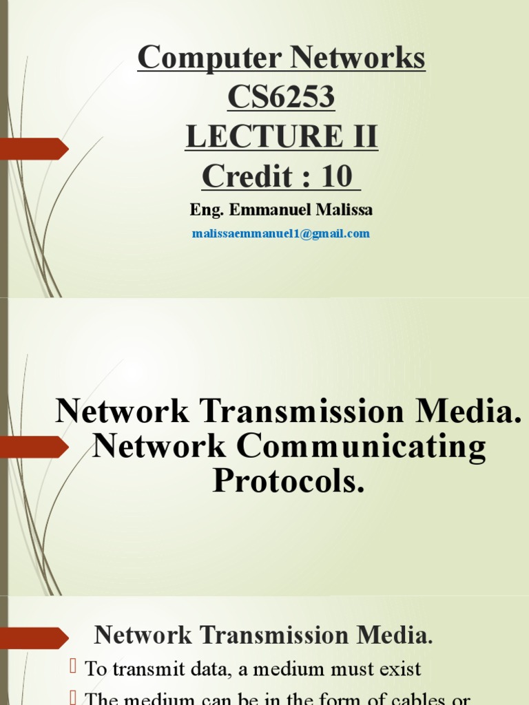 Lecture 2 | PDF | Transmission Medium | Computer Network