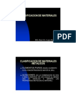 Clasificacion de Materiales Metalicos
