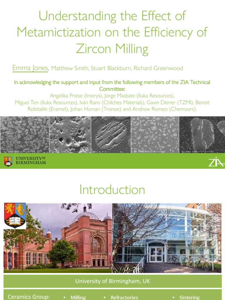 Zircon Milling Efficiency Study | PDF | Mill (Grinding) | Microscopy