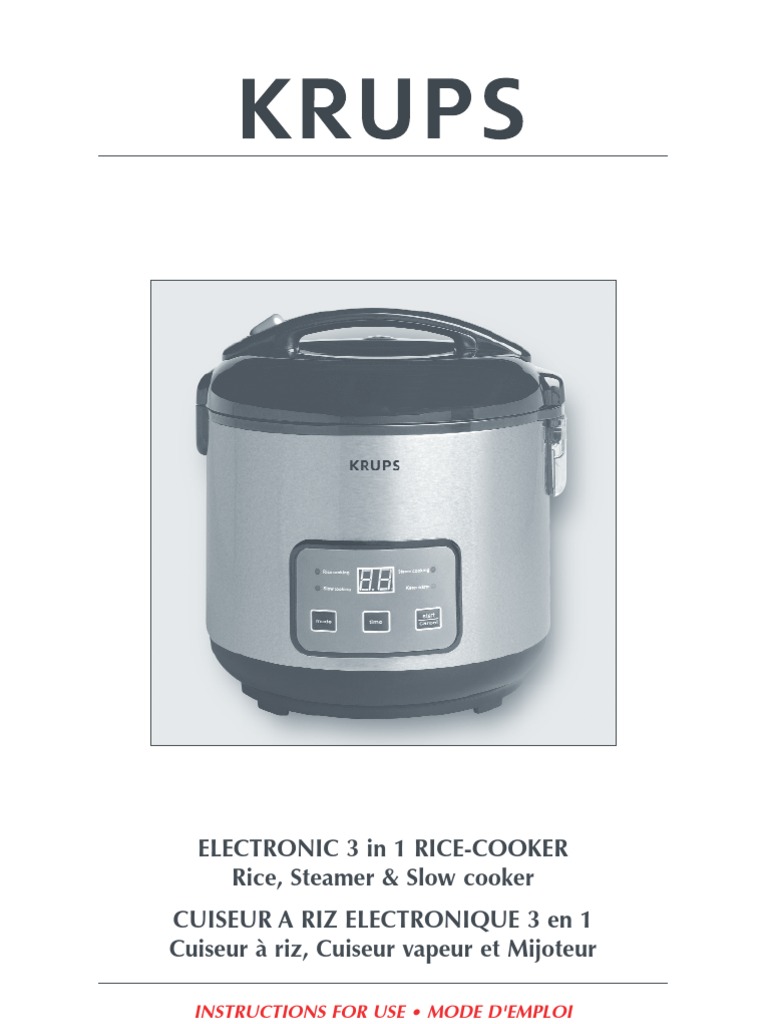 Krups Rice Cooker Manual PDF Bean Slow Cooker