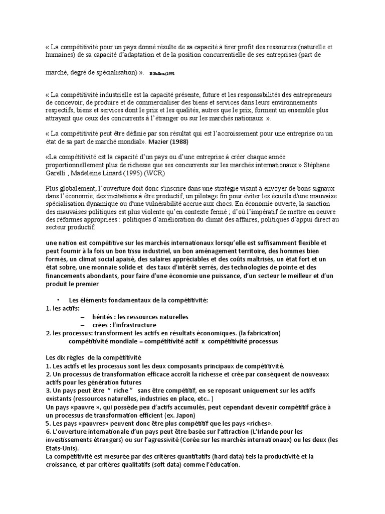 La Compétitivité Des Nations | PDF | Croissance économique | Économie