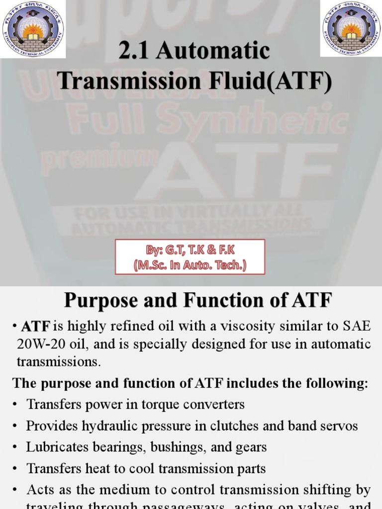 Understanding Automatic Transmission Fluid | PDF | Chemistry ...