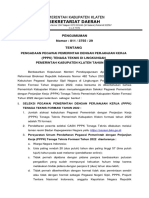 Pengumuman PPPK Tenaga Teknis Pemerintah Kabupaten Klaten Tahun 2022 V5 211222 TTD