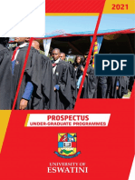 University of Eswatini 2021 Undergraduate Prospectus