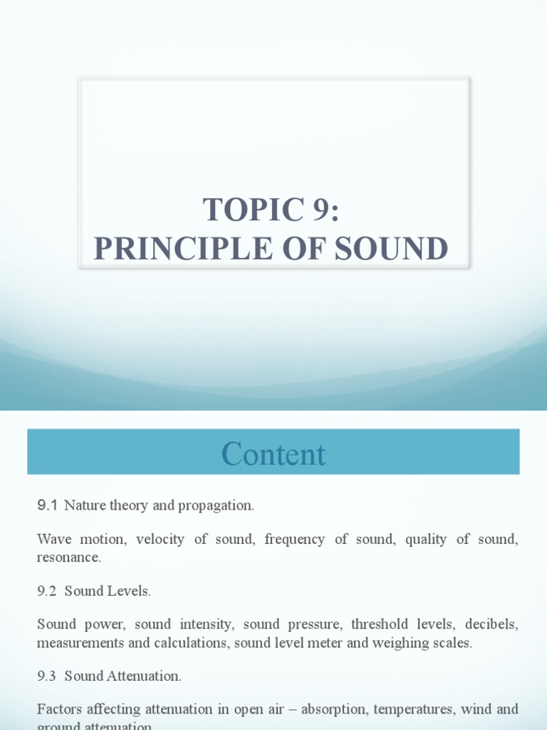 Sound Principles and Measurements | PDF | Frequency | Sound