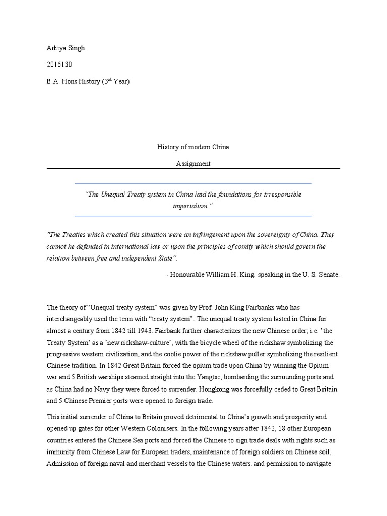Unequal Treaties and Imperialism in China | PDF | Imperialism | China