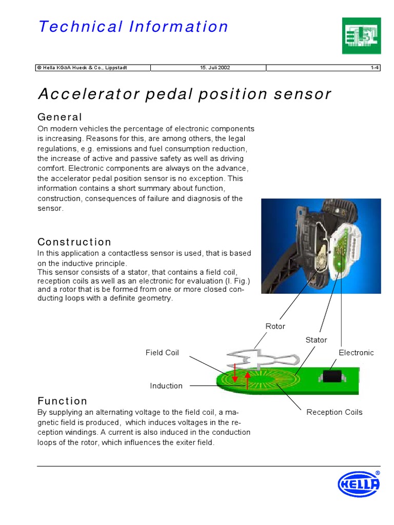 Accelerator Pedal Position Sensor | PDF | Throttle | Rectifier