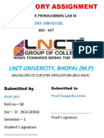 LNCT Univercity, Bhopal (M.P) : Linux and Excel