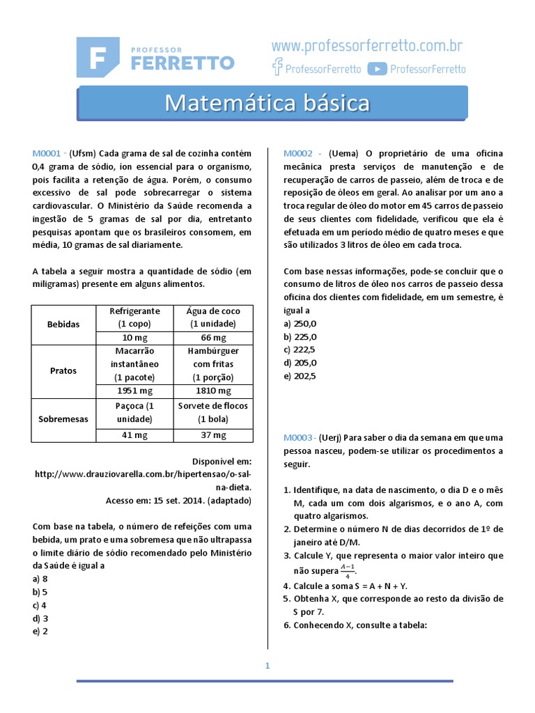 Matemática Ferretto | PDF | Moeda | Embalagem e rotulagem