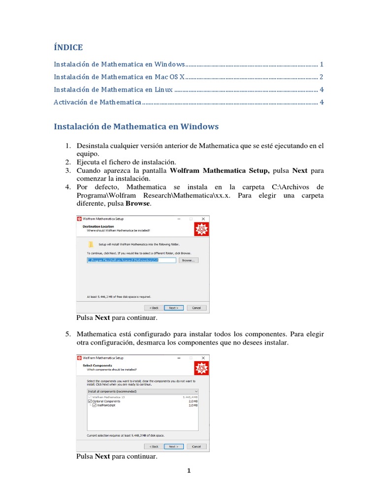 Guía de Instalación y Activación de Mathematica | PDF | Ingeniería de ...