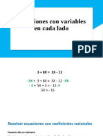 Ecuaciones Con Variables en Cada Lado