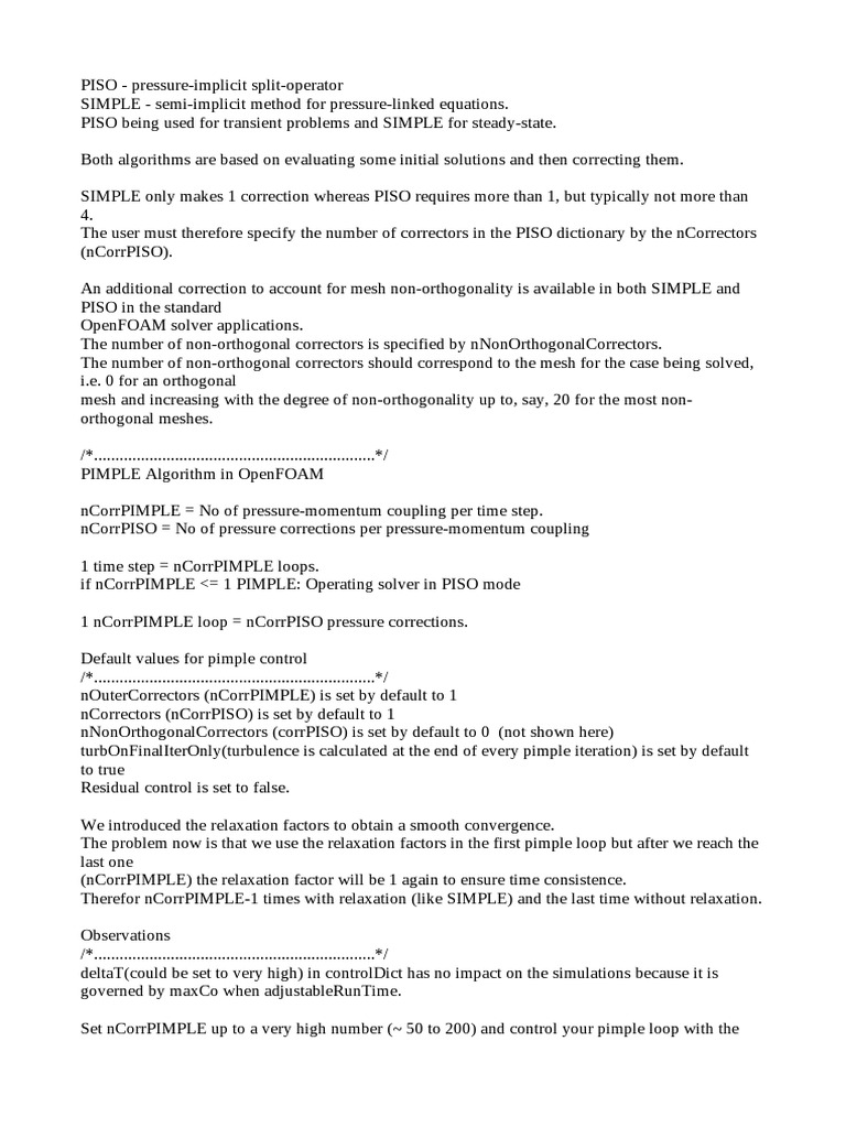 On piso and pimple pdf numerical analysis computer science