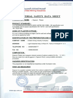 Gypsum Powder Specificationand and Safty Data Sheet Stamped