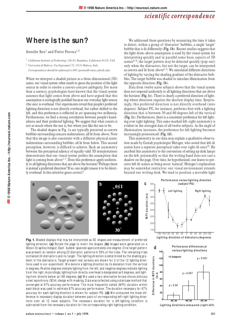 Where is the sun pdf handedness perception