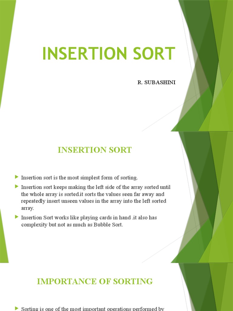 Insertion Sort | PDF | Array Data Structure | Computer Science