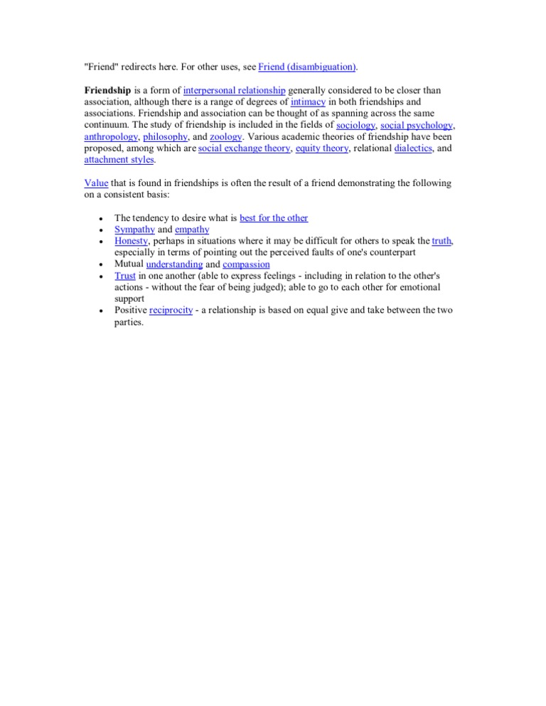 Free Download of Friendship | PDF | Philosophy | Self-Improvement