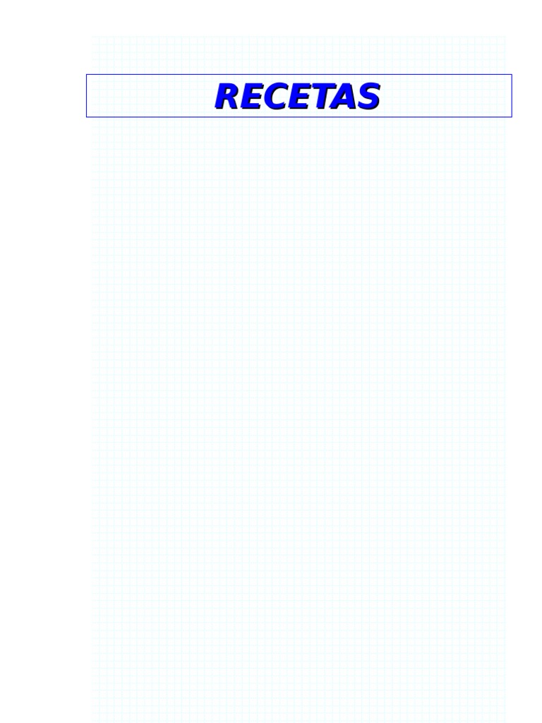 Recetas en Papel Cuartilla | PDF | Panes | Crema