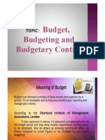 Budgeting and Control