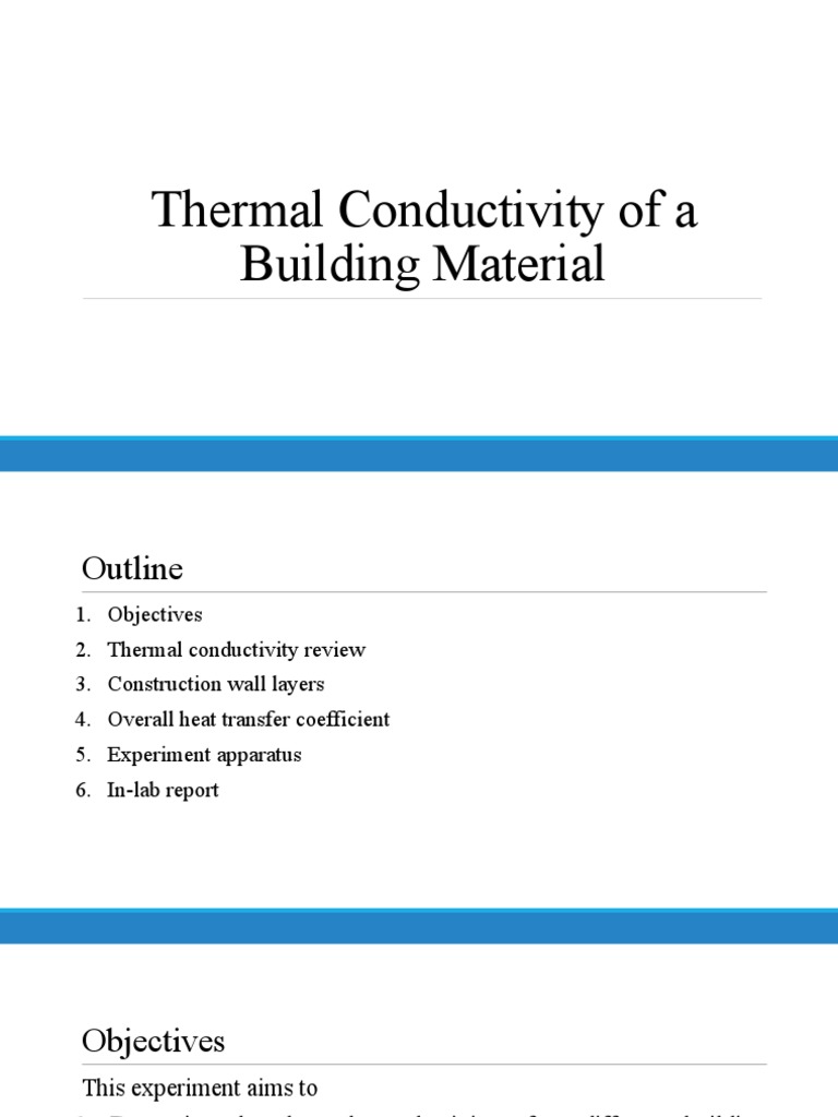 Thermal Conductivity of A Building Material Slides PDF