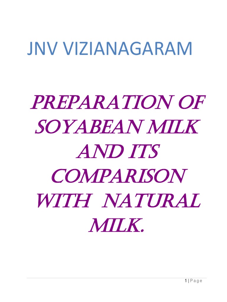 Chem Project 2 Download Free PDF Milk Soy Milk