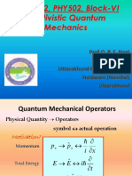 Realtivistic Quantum Mechanics PPT Slides