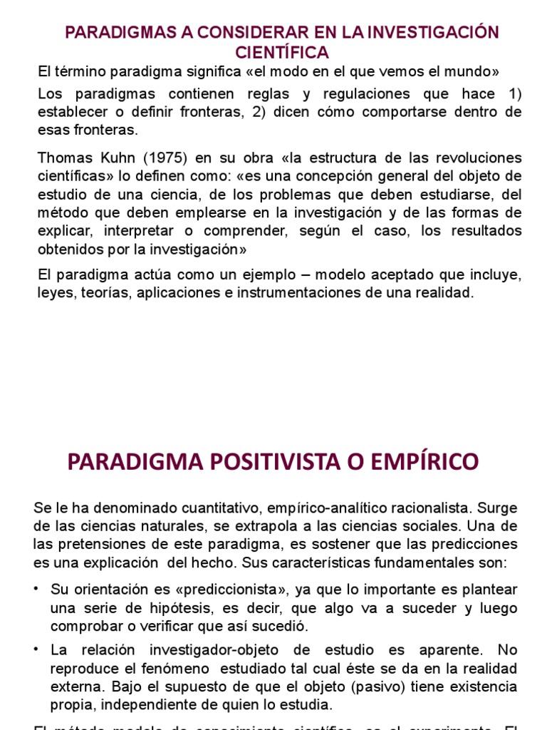 Paradigmas de La Investigación | PDF | Paradigma | Conocimiento
