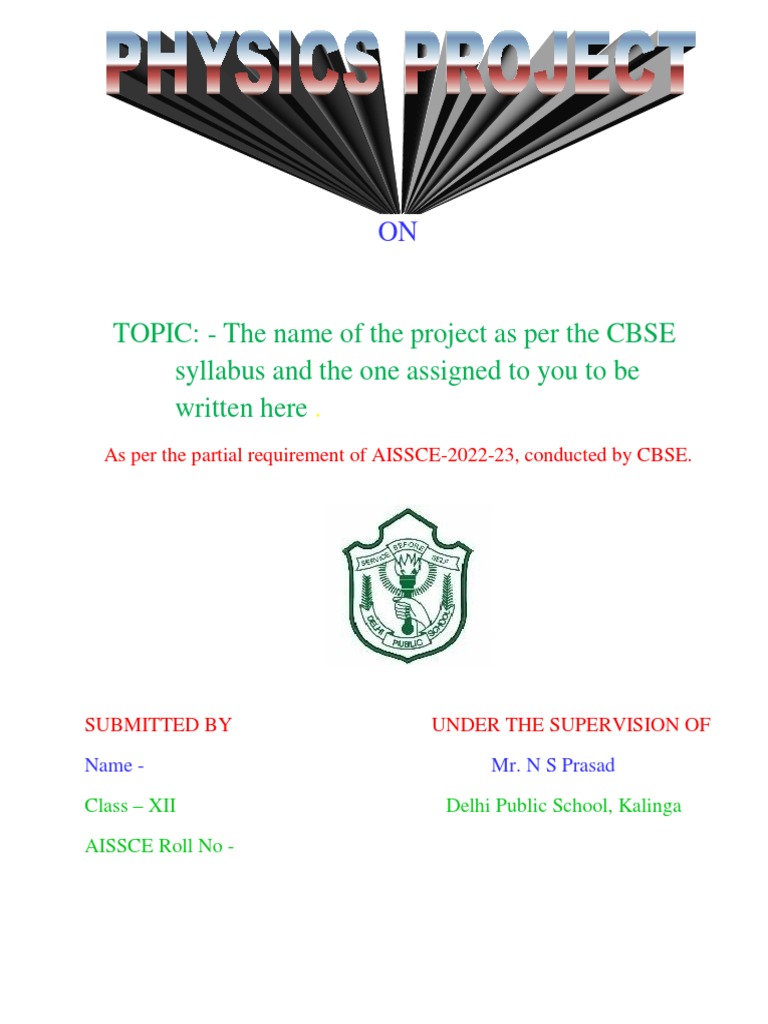 CBSE Class XII Project Report Format | PDF | Career & Growth